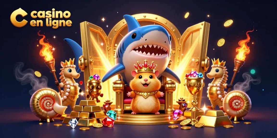 Gagner avec des jeux captivants dans un casino en ligne illustré par un roi hamster et ses gardes marins.