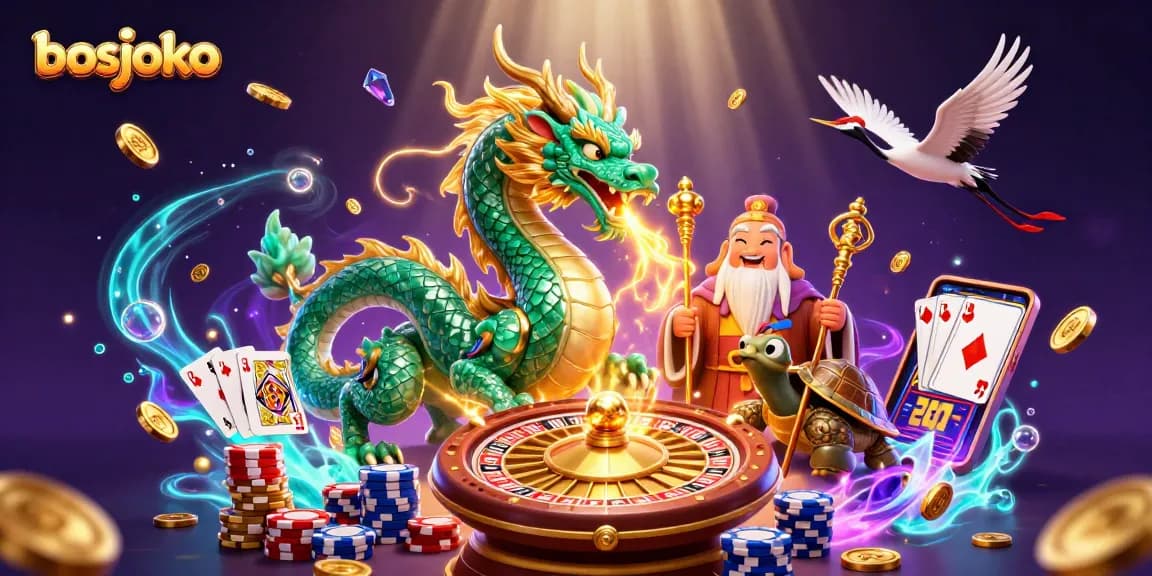 Mainkan slot gacor di bosjoko dengan keberuntungan yang dipimpin naga zamrud dan kura-kura bijak.