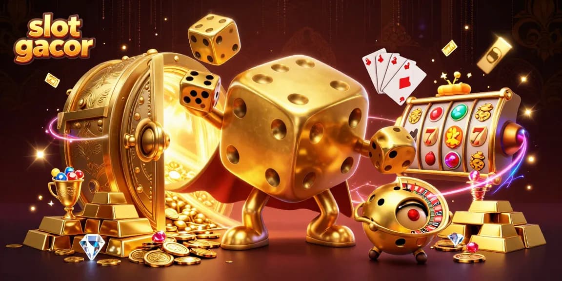 Experience the thrill of slot gacor with vibrant 3D characters amidst dazzling casino treasures.
