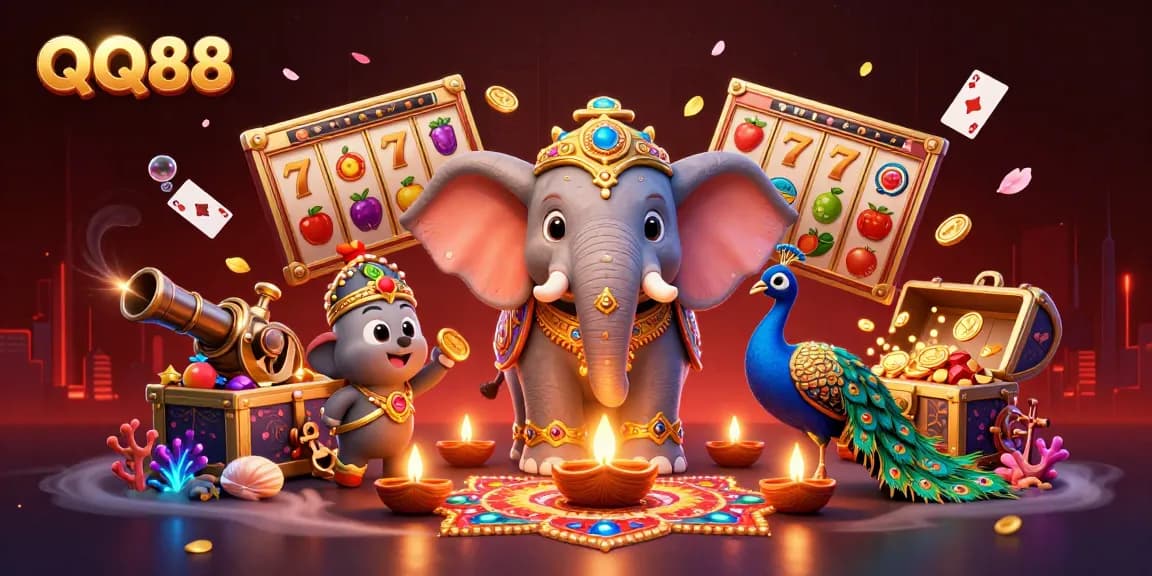 Experience the thrilling QQ88 slots with vibrant visuals and dynamic gaming elements.
