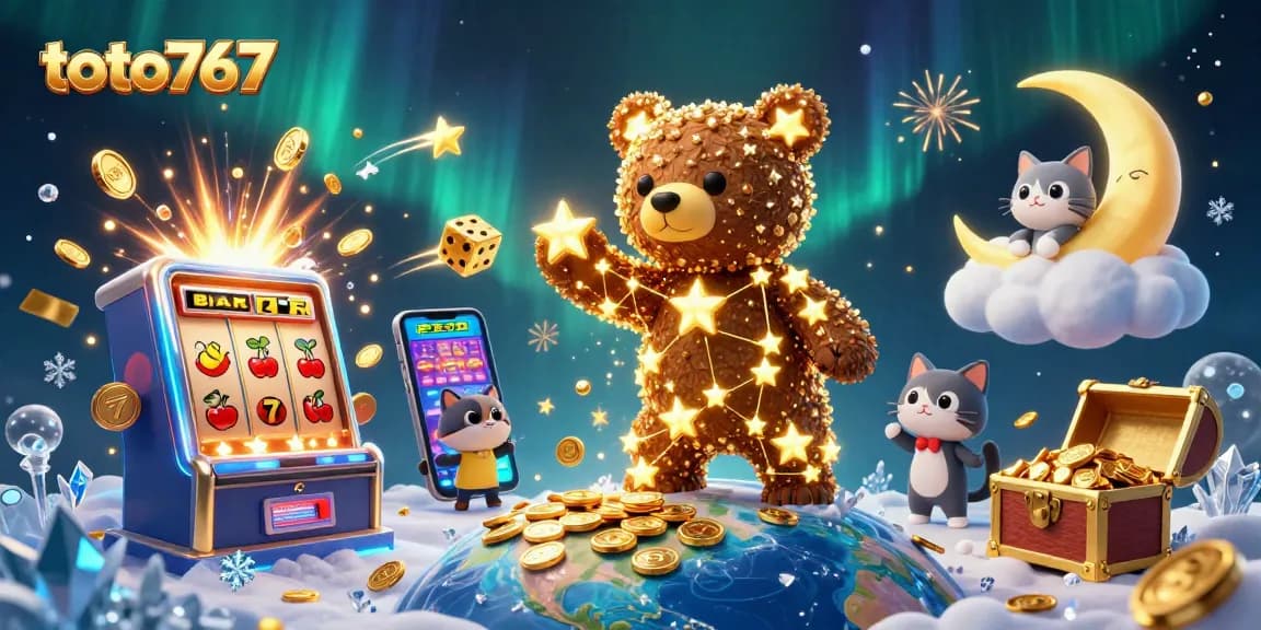 Menggenggam permainan seru dengan toto767 dalam ilustrasi 3D slot jackpot yang menakjubkan.