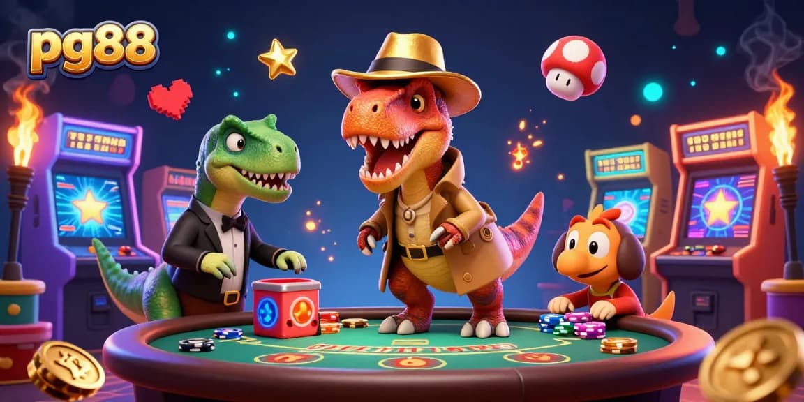 Watch the pg88 velociraptor card counter sneaking a win at a lively casino scene.