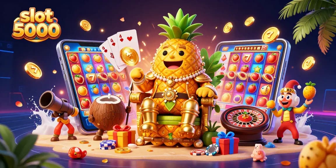 Menang dalam slot 5000 dengan simbol keberuntungan dan pertarungan menarik di kasino pantai