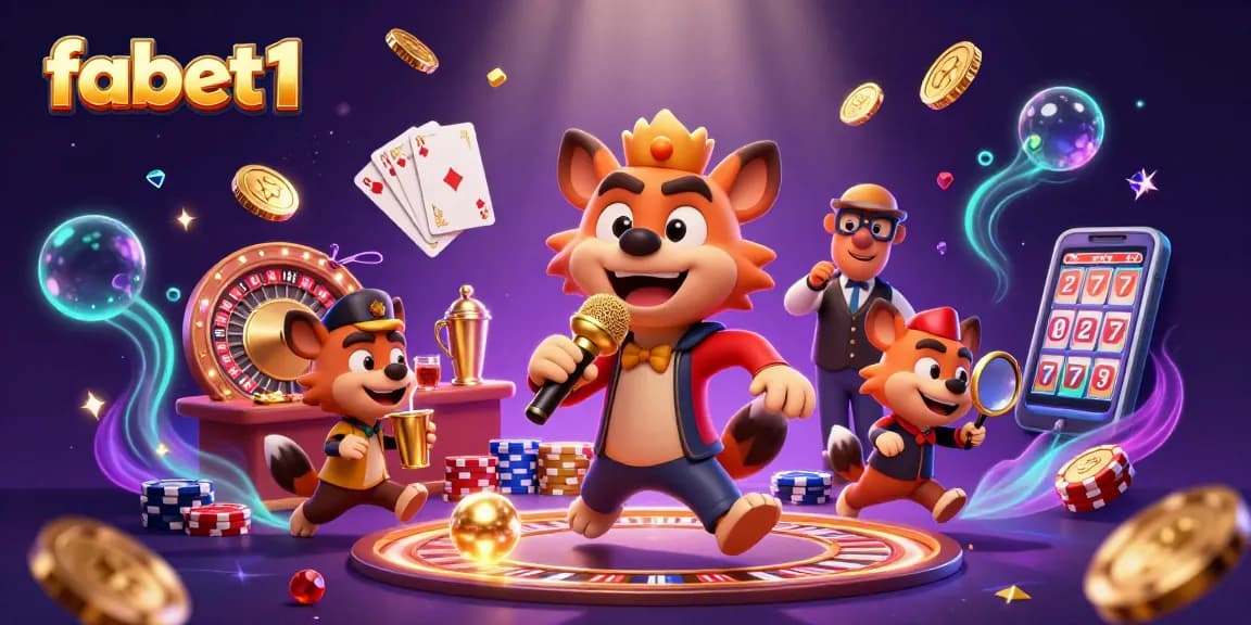 Engage with fabet1's thrilling casino atmosphere featuring animated hyenas in a comedy showdown.