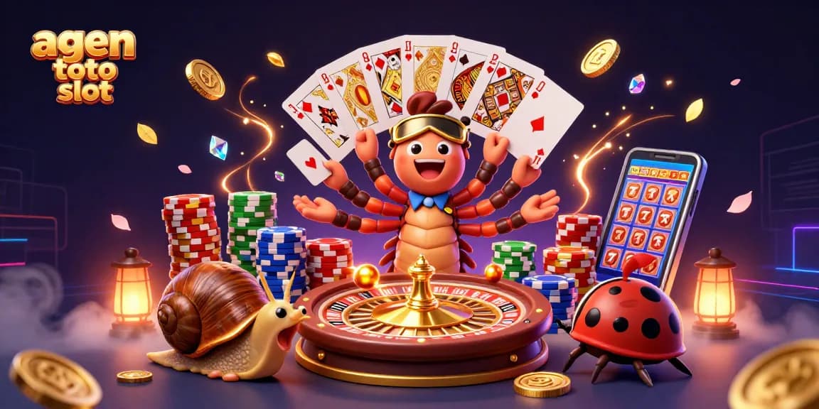 Engage with agen toto slot through an exciting 3D casino scene filled with winning symbols and vibrant characters.