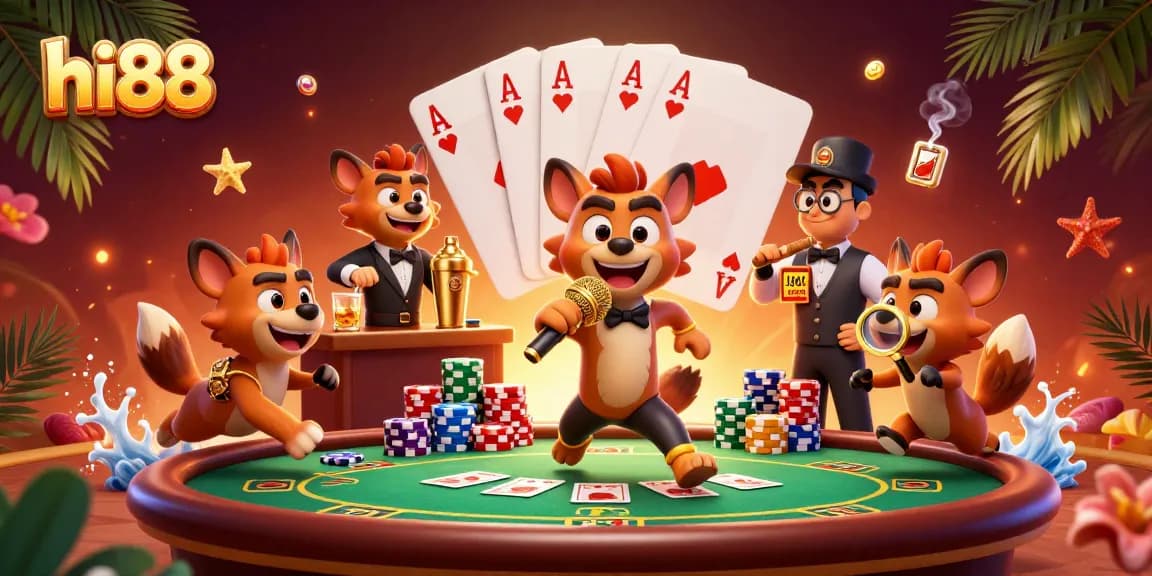 Experience the vibrant energy of hi88 with hyena characters at a lively casino