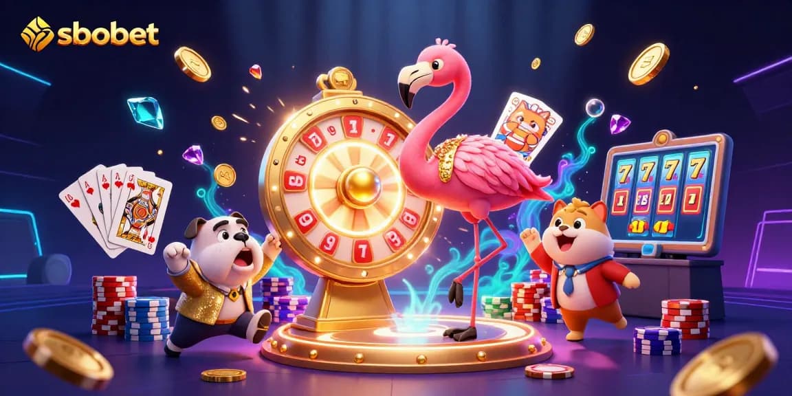 Experience thrilling sbobet betting excitement with vibrant game show elements and dynamic visuals.