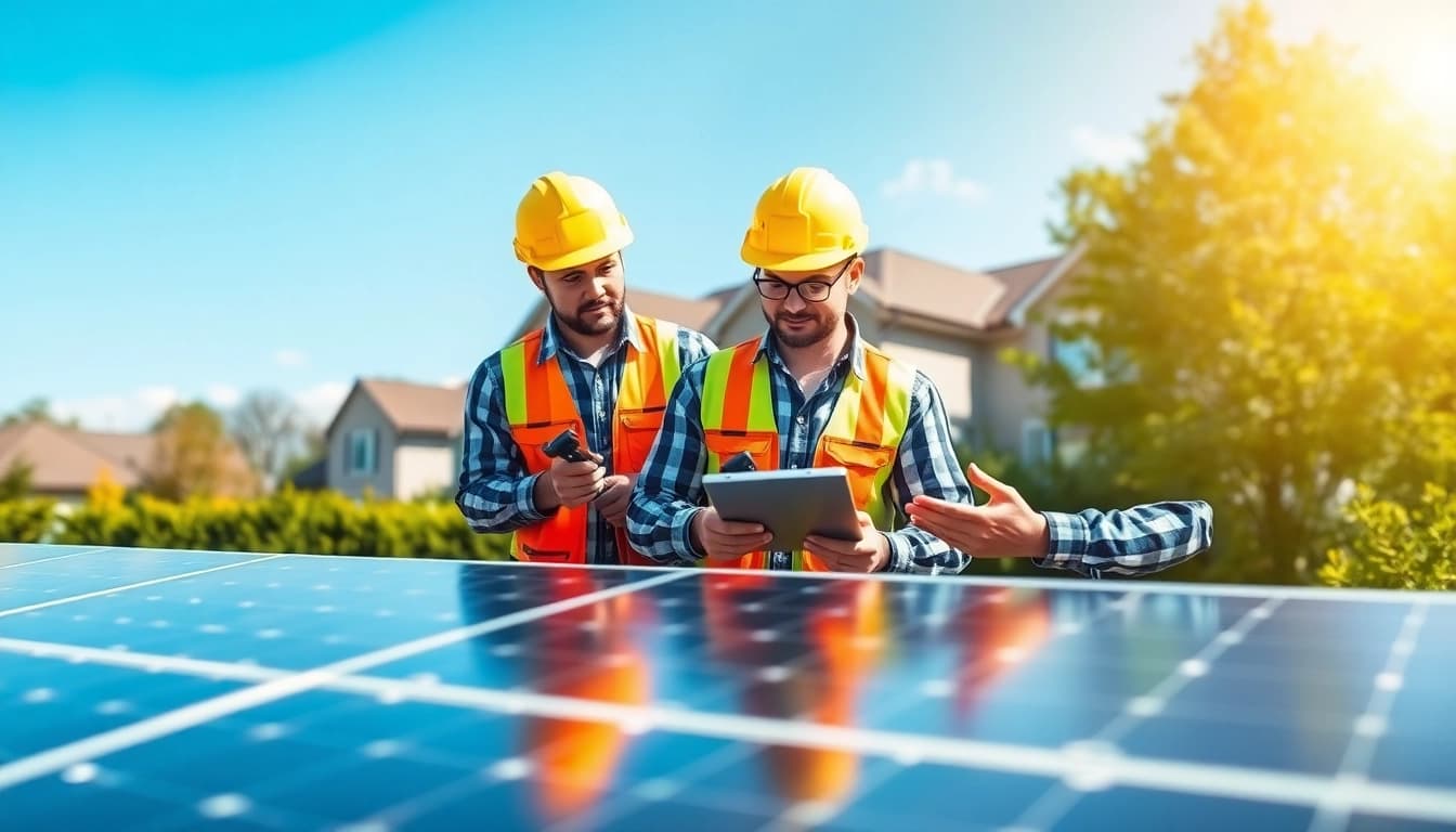 Ensure optimal solar maintenance New Jersey with expert technicians working on panels.