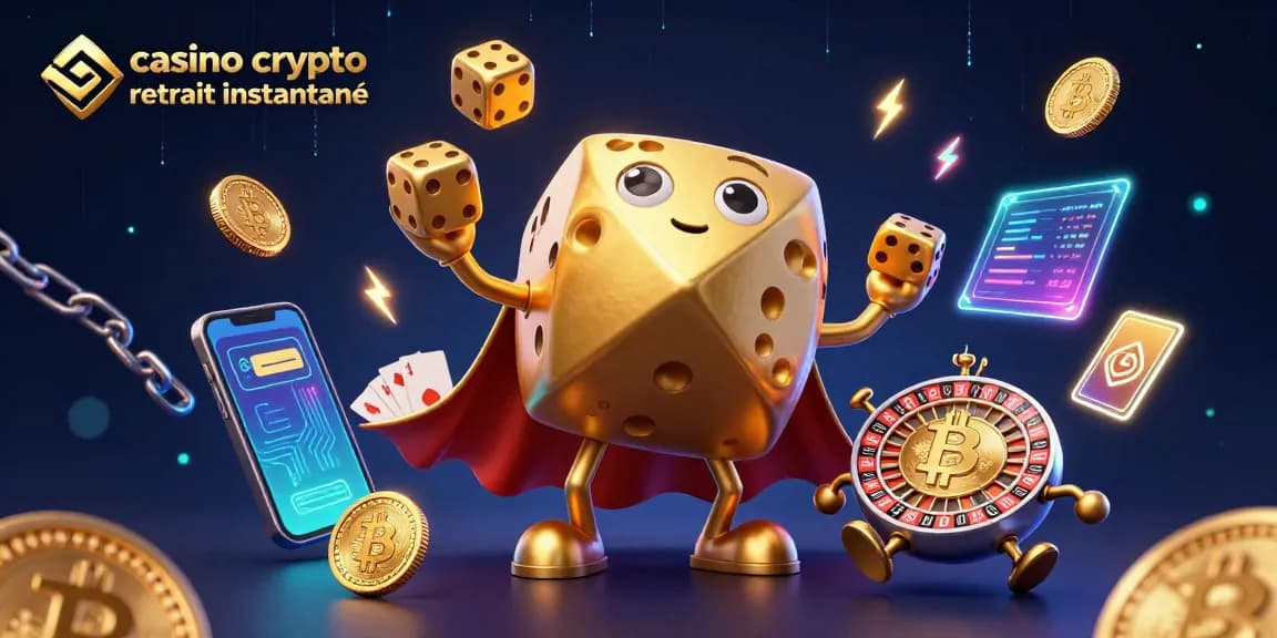 Effectuez un retrait instantané sur un casino crypto avec cette illustration captivante.