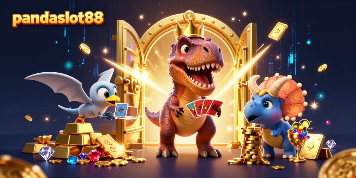 Gambarkan pengalaman menang slot pertama di pandaslot88 dengan karakter yang penuh energi dan harta berlimpah.
