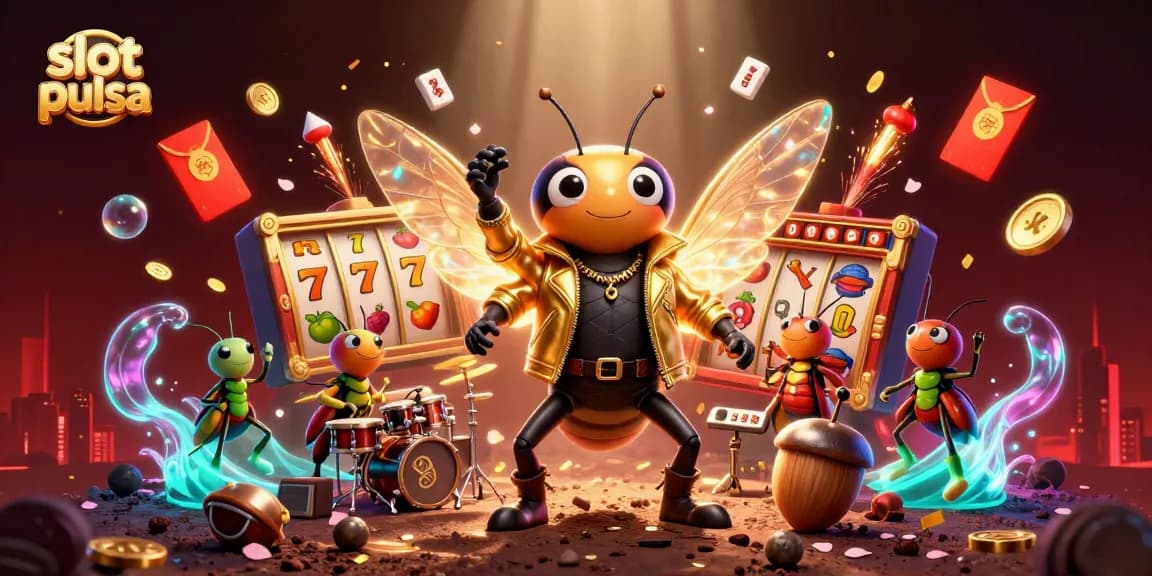 Engage in thrilling slot pulsa action with vibrant 3D characters and dynamic casino elements.