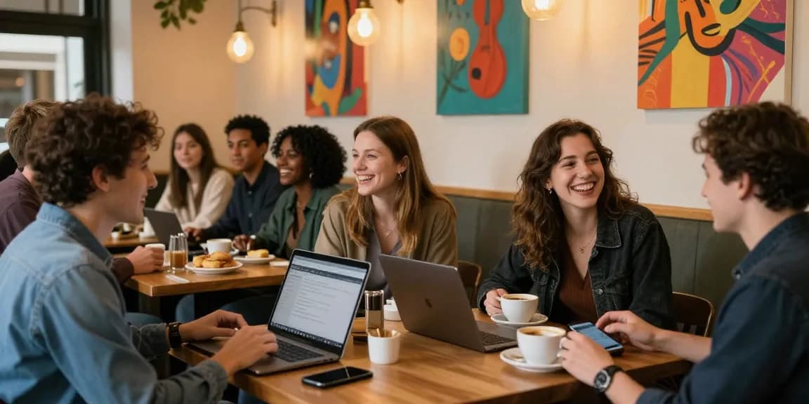 Connect with genuine singles through HundRoses in a warm cafe setting.