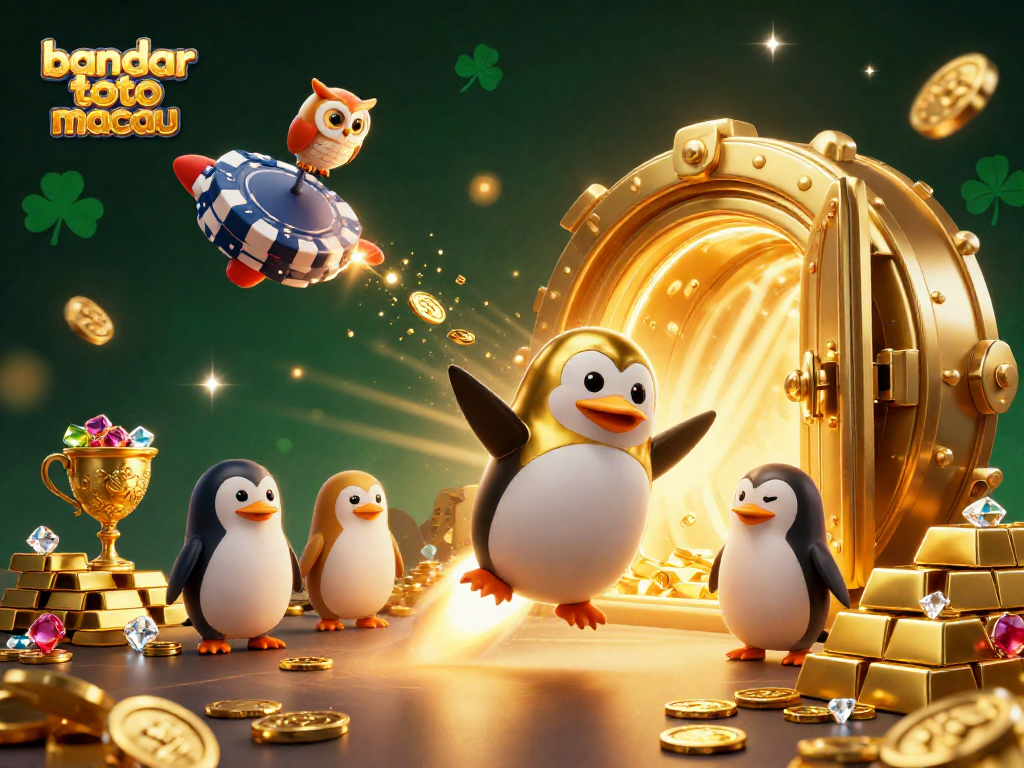 Experience thrilling action with bandar toto macau as a golden penguin blasts off to casino adventures.