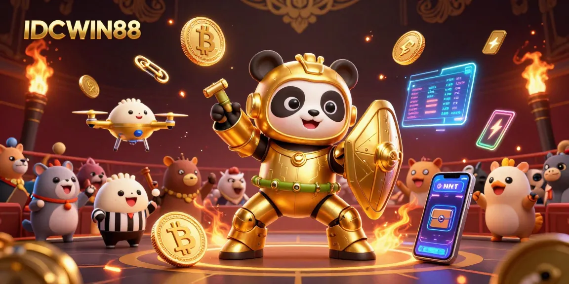Engage with thrilling gameplay at IDCWIN88, showcasing dynamic casino elements and vibrant characters.