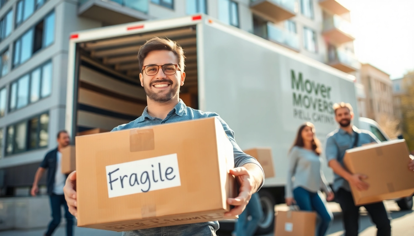 Affordable moving company Phoenix professionals carrying boxes during a home relocation.