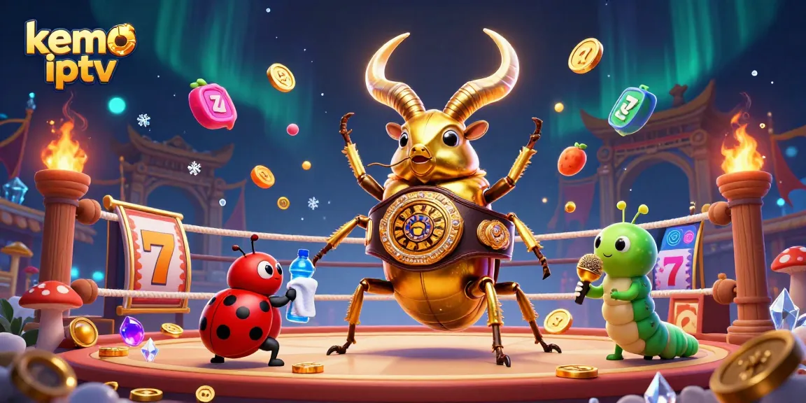 Engage with Kemo IPTV’s exciting offerings in this vibrant 3D illustration showcasing gaming elements.