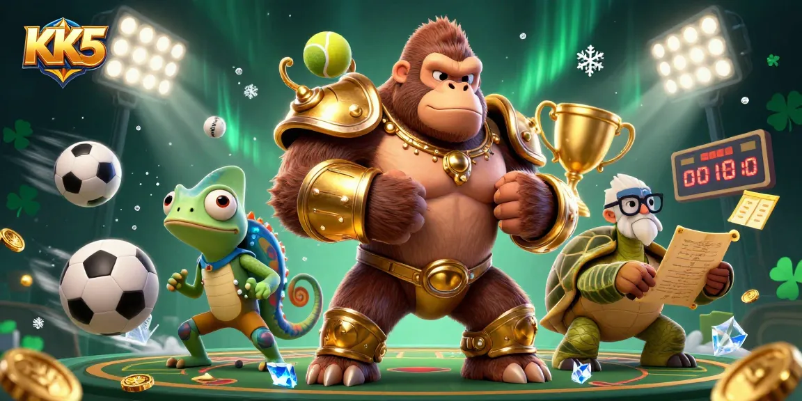 Engage in exciting betting action with KK5, featuring a powerful gorilla king and dynamic game symbols.