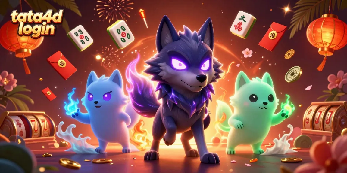Engage in thrilling gaming with tata4d login featuring energetic ghostly wolves and dynamic casino elements.