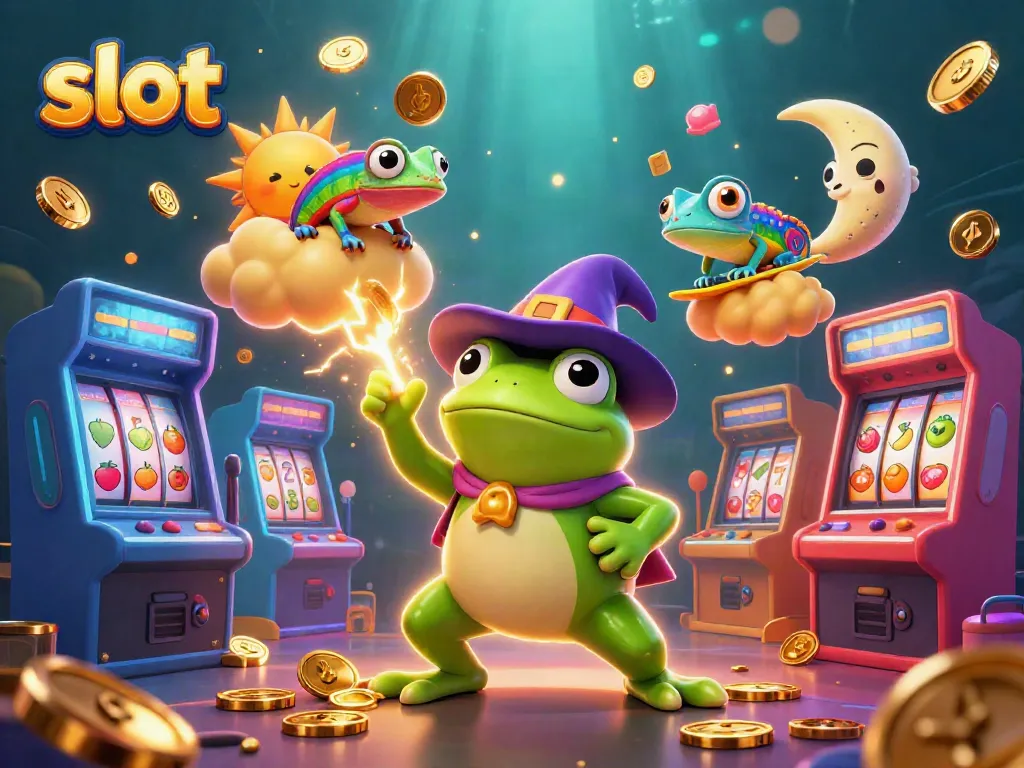 Experience the excitement of slot gameplay with vibrant characters and dynamic casino elements.