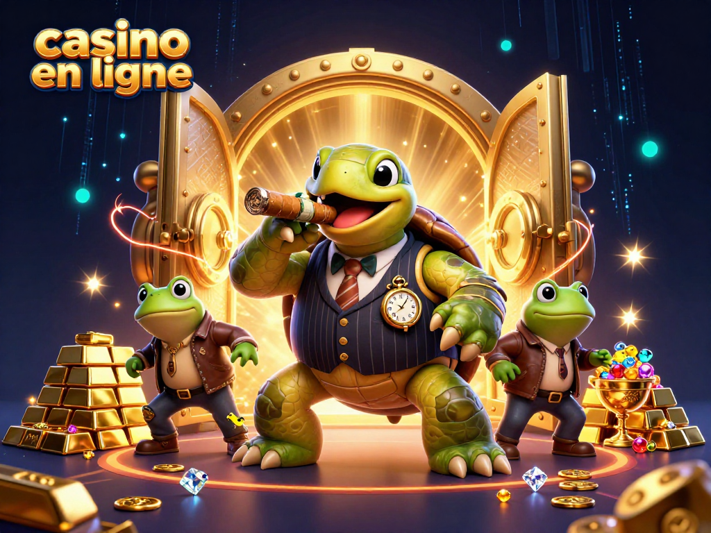 Jouer dans un casino en ligne animé avec des personnages ludiques et des trésors scintillants.