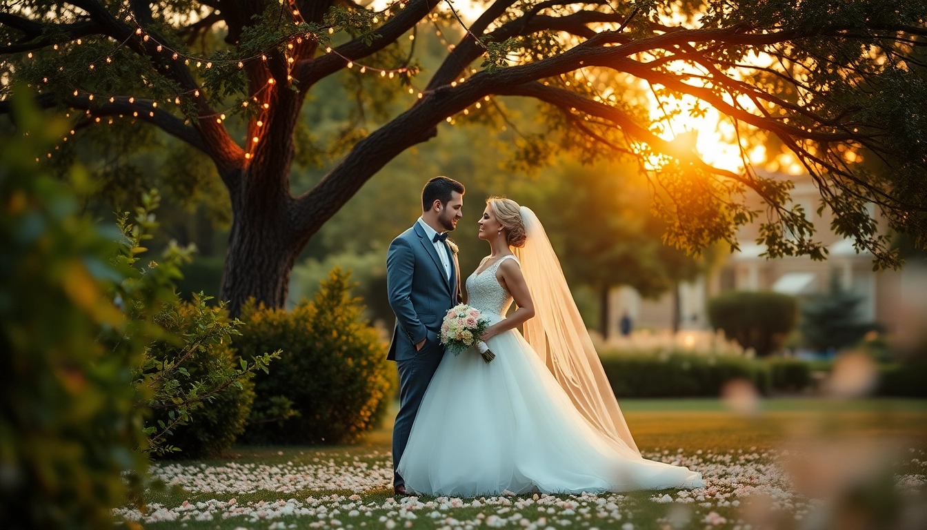 Captured moment by a wedding photographer Woodstock Ontario showcasing a couple under fairy lights.
