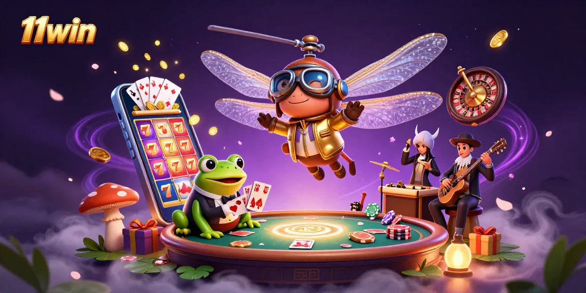 Engage with thrilling gaming at 11win featuring vibrant 3D characters and casino elements.