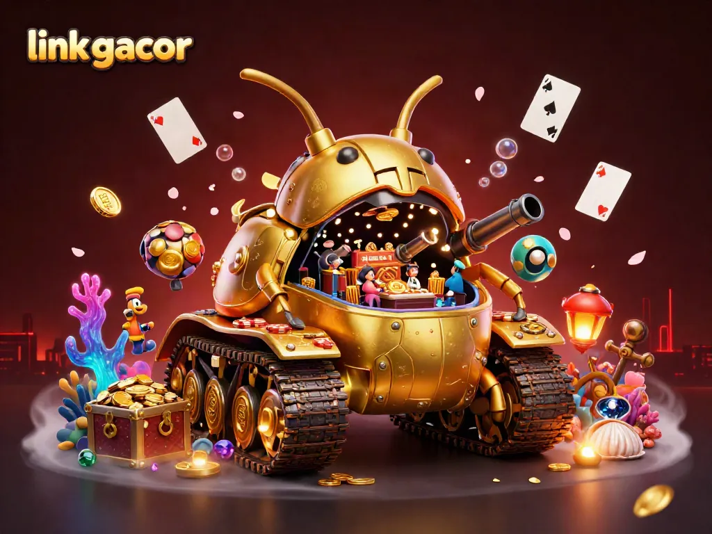 Experience the thrill of link gacor with a golden beetle tank casino bursting with excitement and treasure.