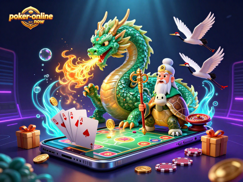 Engage in thrilling poker action with poker-online-now as a dragon and sage create magic!