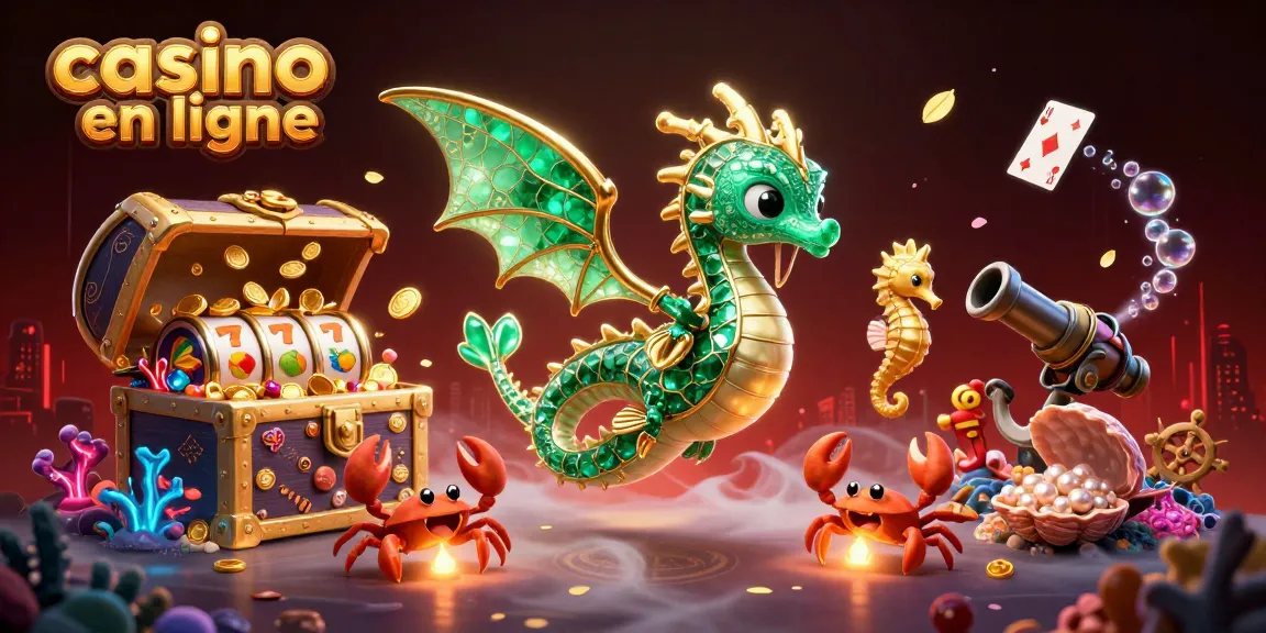 Découvrez l'univers captivant du casino en ligne avec un dragon de mer éblouissant et des trésors sous-marins.