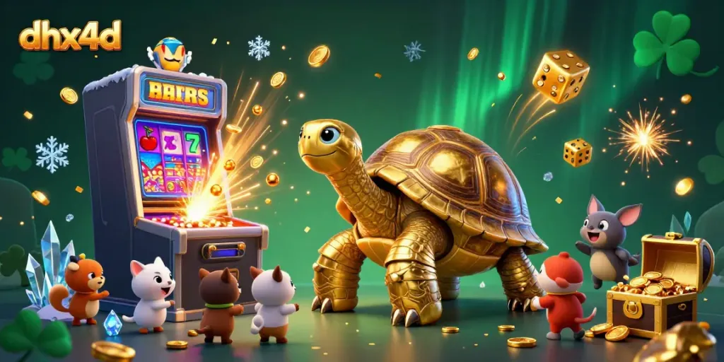 Raih jackpot di dhx4d dengan mesin slot megah dan karakter lucu yang menunggu giliran.