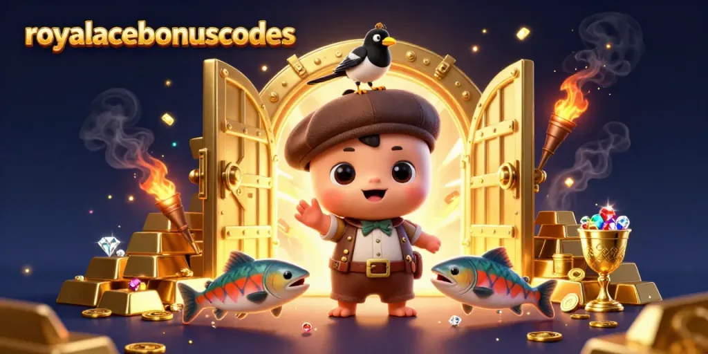 A thrilling scene showcasing royalacebonuscodes with a whimsical Loch Ness monster and gleaming casino elements.