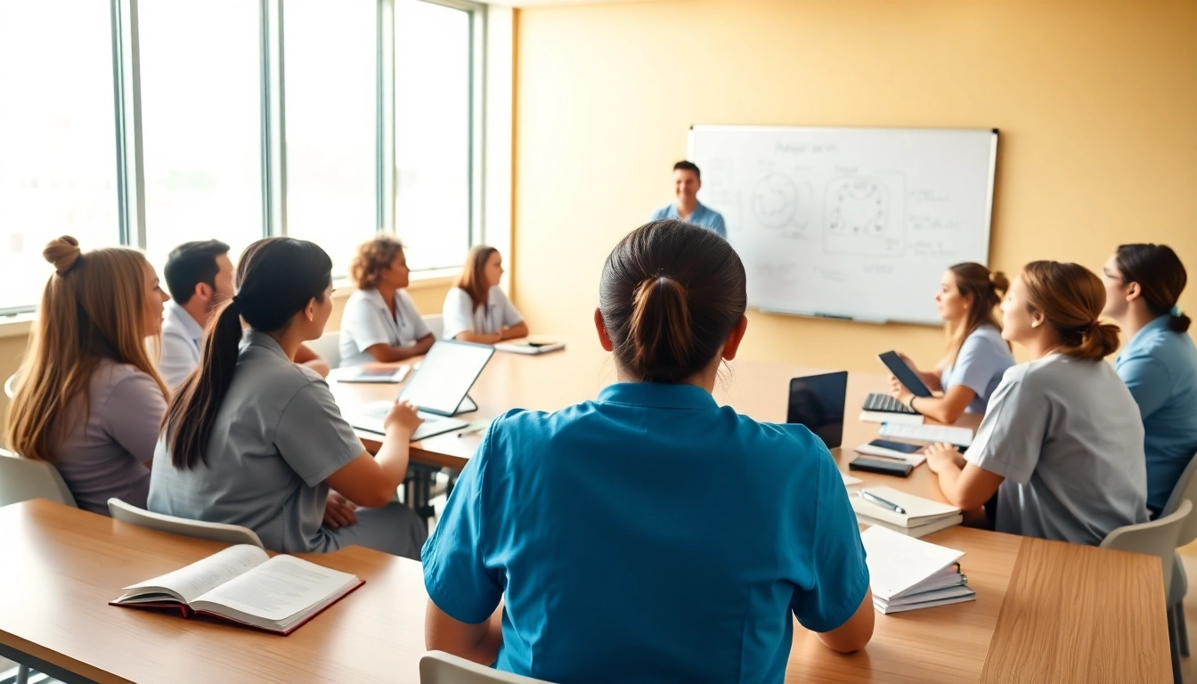 Group studying during an In person Nclex review in Houston to prepare for nursing exams.