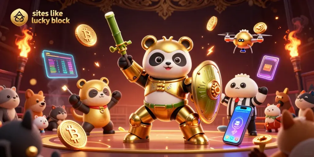 Experience thrilling action at sites like lucky block with this vibrant 3D casino scene.