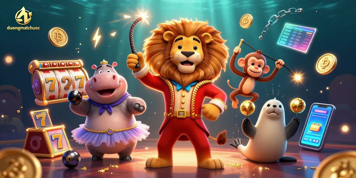 Engage in duongmatchuoc with vibrant slot reels and lively characters in an exciting casino scene.