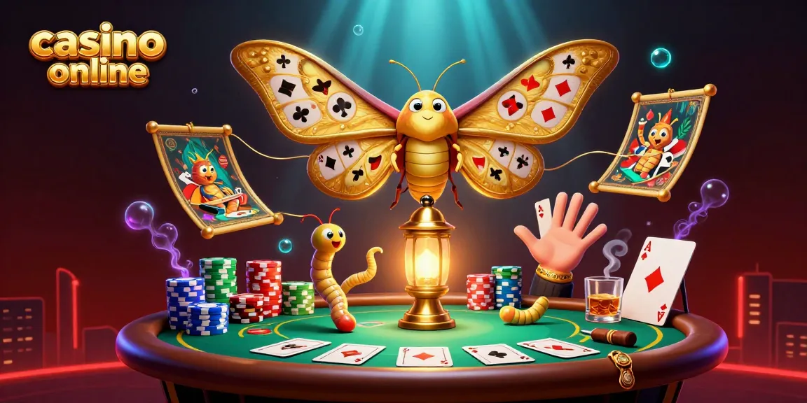 Gioca a casino online con un'illustrazione vibrante di un falco degli atlas e elementi da poker.