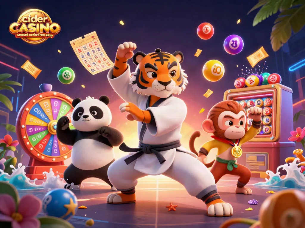Cider casino reward code free play offers dynamic wins with exciting gambling elements in a lively 3D scene.