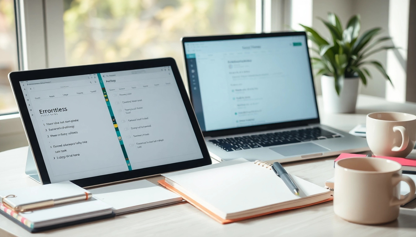 Streamlined vision of Effortless Daily Organization featuring a digital planner and workspace.