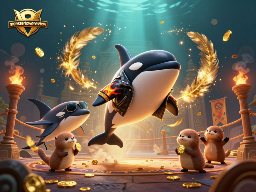 Engage in thrilling gameplay with the bright characters of monstertowerreview, collecting golden coins and strategy!