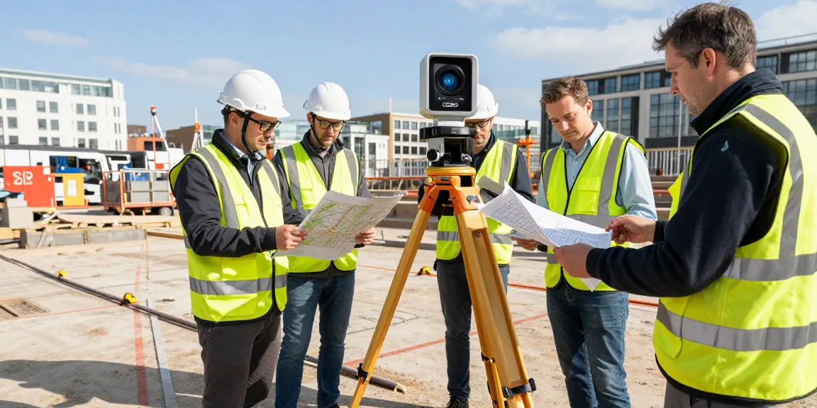 GPR Utility surveys London in action with surveyors collaborating on-site using advanced Ground Penetrating Radar technology for precise mapping and data collection.