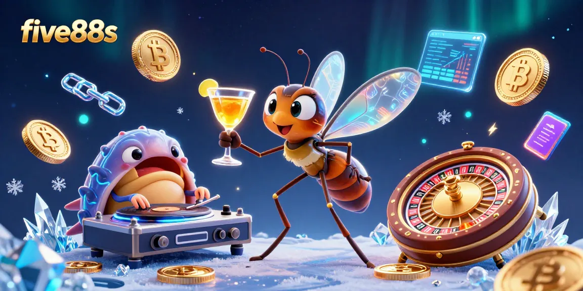 Experience the excitement of five88s with vibrant characters, crypto coins, and a dynamic casino atmosphere.