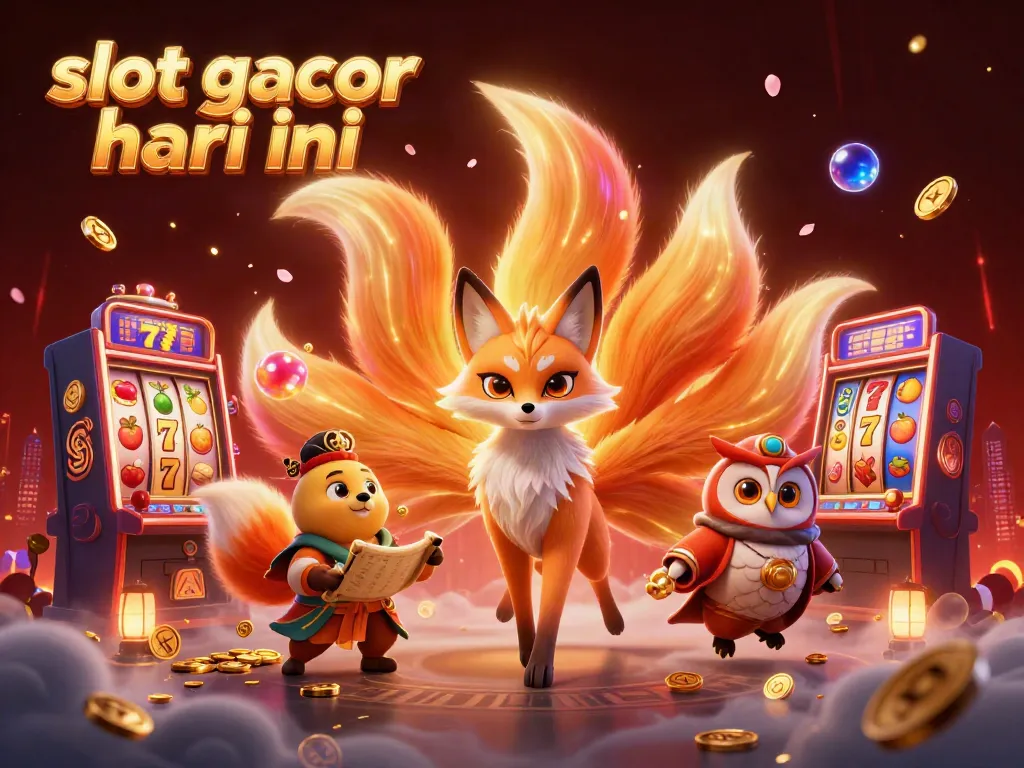 Experience the thrill of slot gacor hari ini with vibrant characters, slot reels, and a jackpot atmosphere.