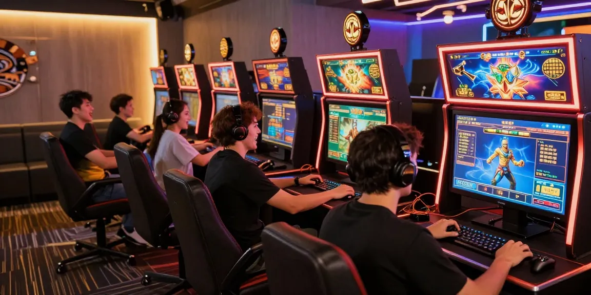 Engaged players enjoying situs gacor in a vibrant online gaming lounge.