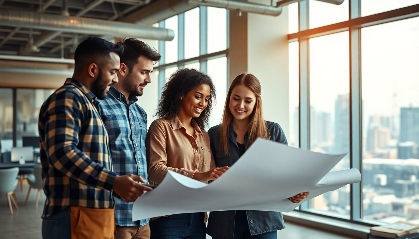 Join contractor association colorado to connect with professionals in a vibrant construction office setting.