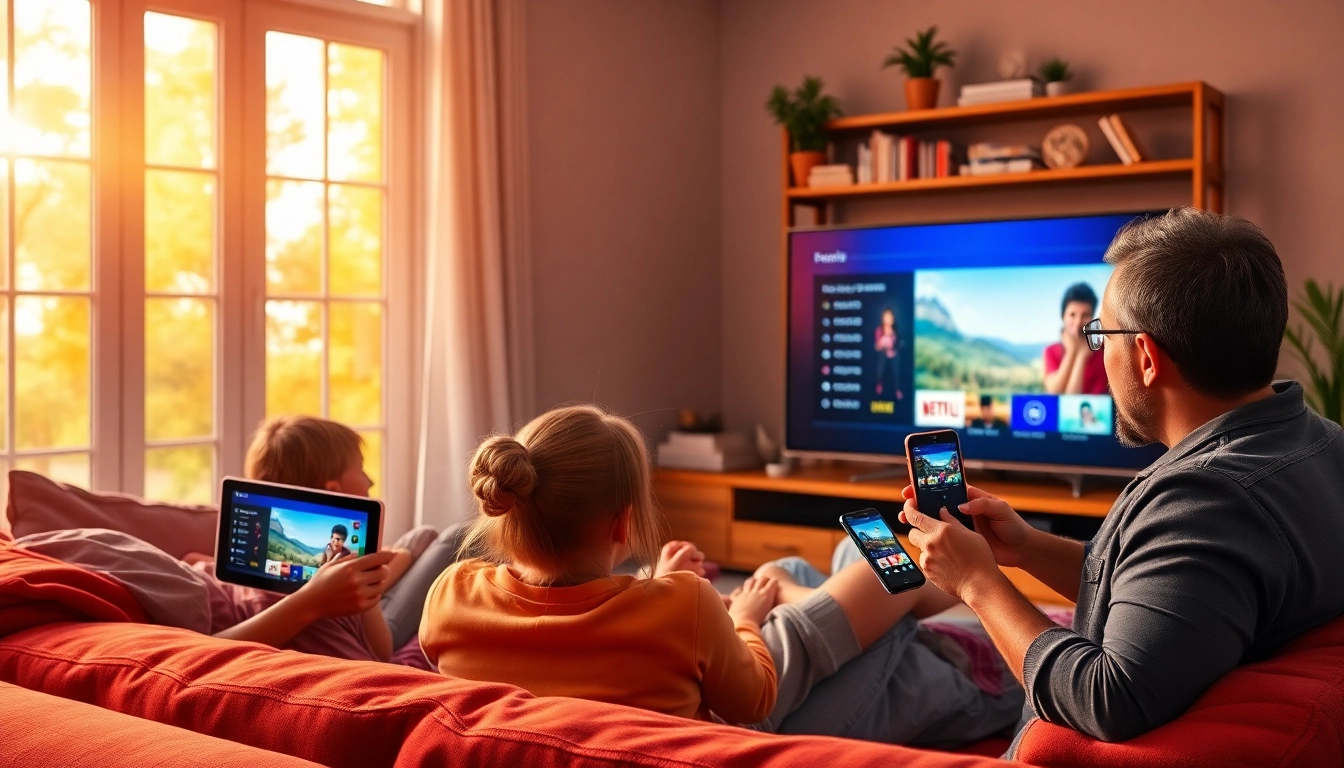 Enjoy seamless viewing with IPTV Free Trial No card in a cozy living room with family streaming.