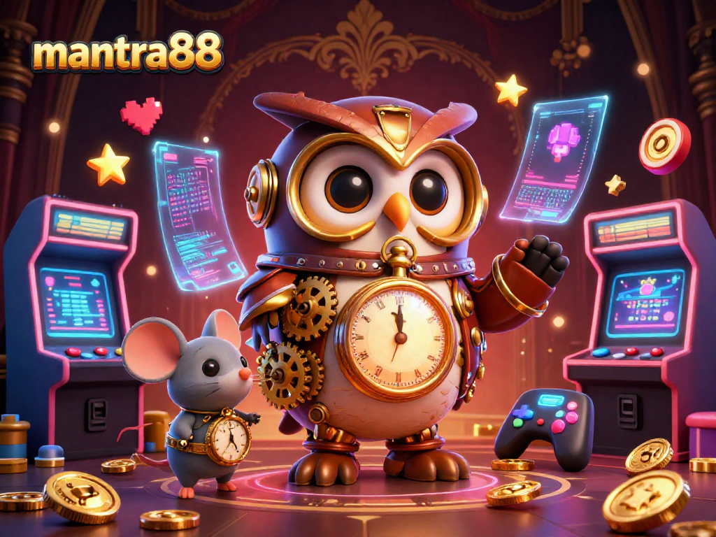 Play thrilling games with mantra88 in a vibrant, enchanting casino scene filled with excitement.