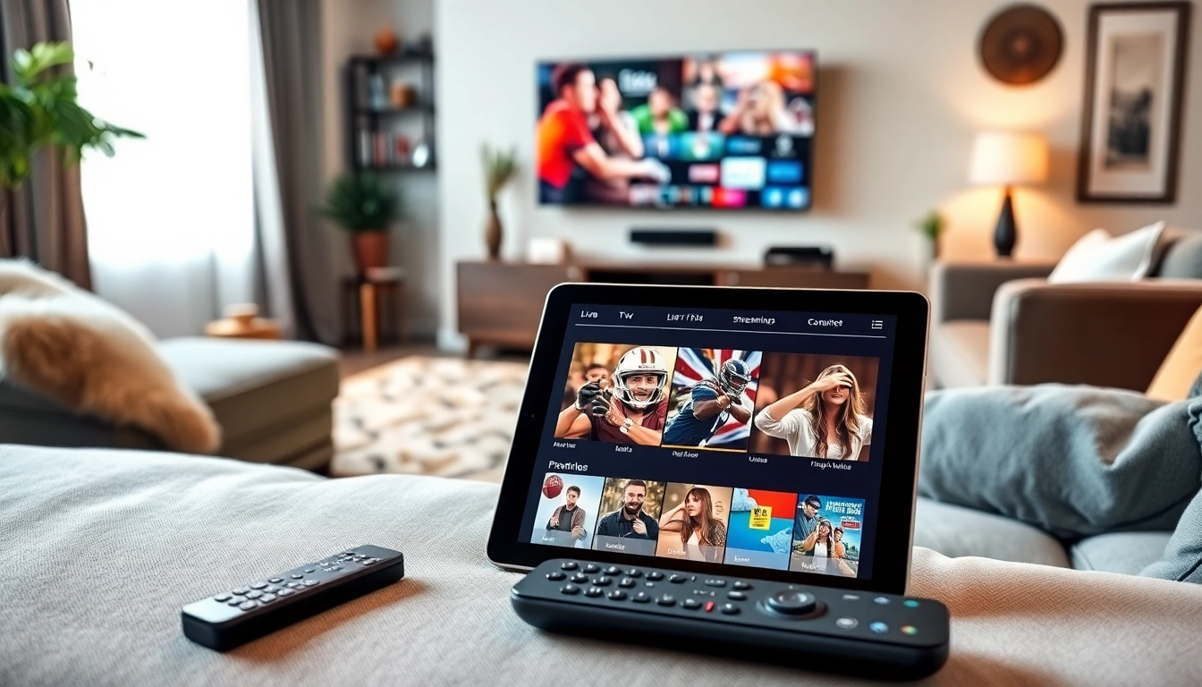 Engage with FREE IPTV Trial showcasing vibrant streaming content on a modern device.