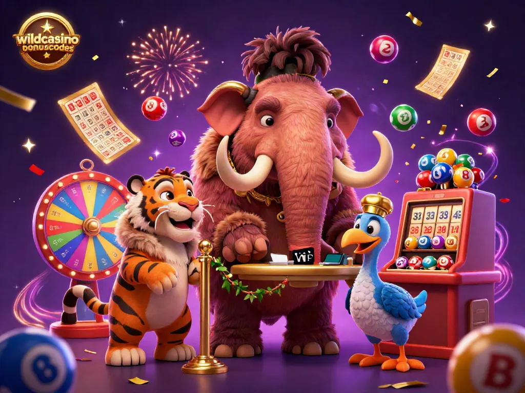Experience wildcasinobonuscodes with vibrant casino characters amidst dynamic gaming elements.