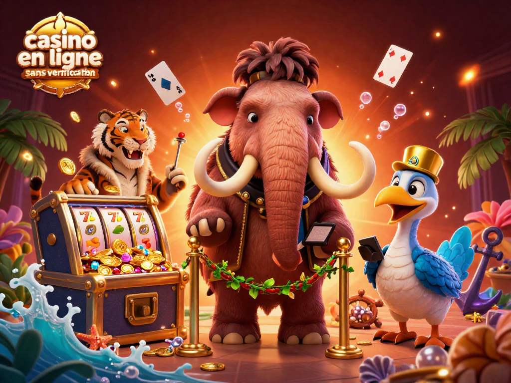 Jouer au casino en ligne sans vérification avec des personnages animés dans une scène colorée et dynamique