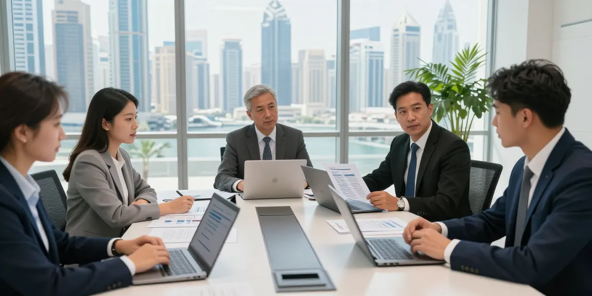 Audit Services in Dubai team collaborating on compliance strategies in a modern office.