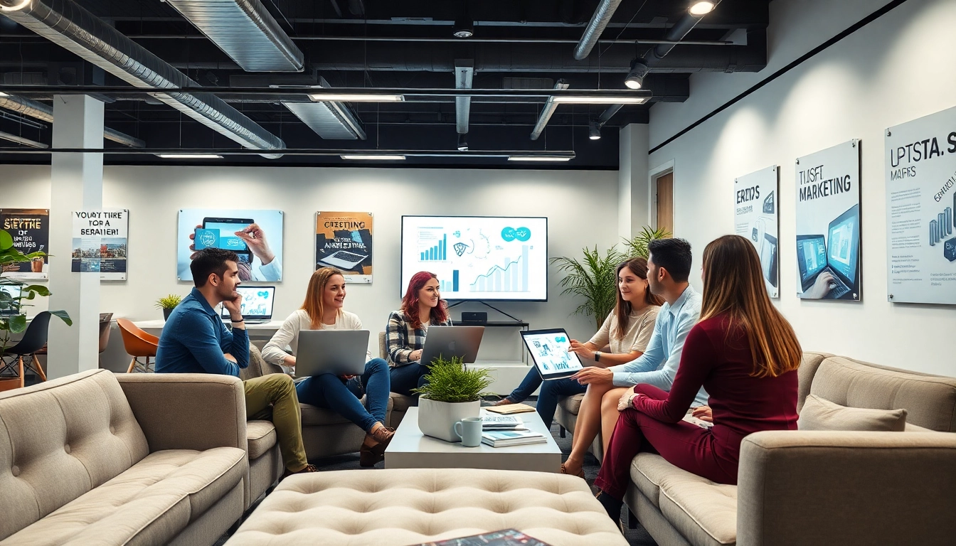 Team collaborating in a digital marketing agency Australia office, focused on innovative strategies.
